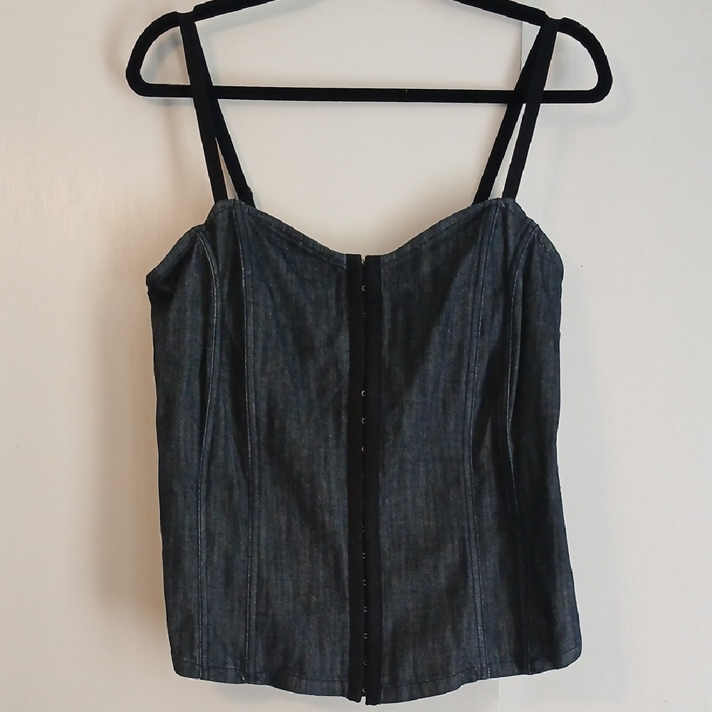 Pure Energy "Dark Blue Denim" Corset Top in Size 1 (14/16) NWT